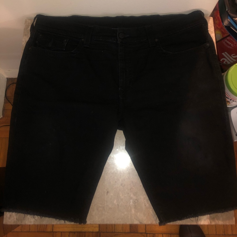 True Religion Black Denim Short Sz 44